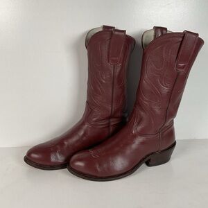 Stewart Fine Handmade Cowboy Boots | Custom | Burgundy Deertan | Men’s 9.5